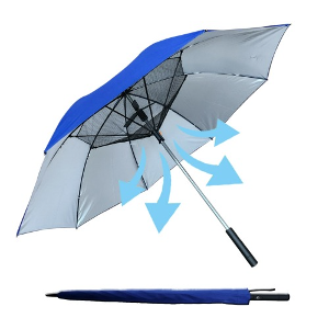 누림 USB충전식 선풍기 장우산  / 골프장 바람세기 2단 조절 자외선 차단